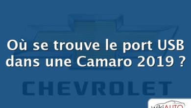 Où se trouve le port USB dans une Camaro 2019 ?